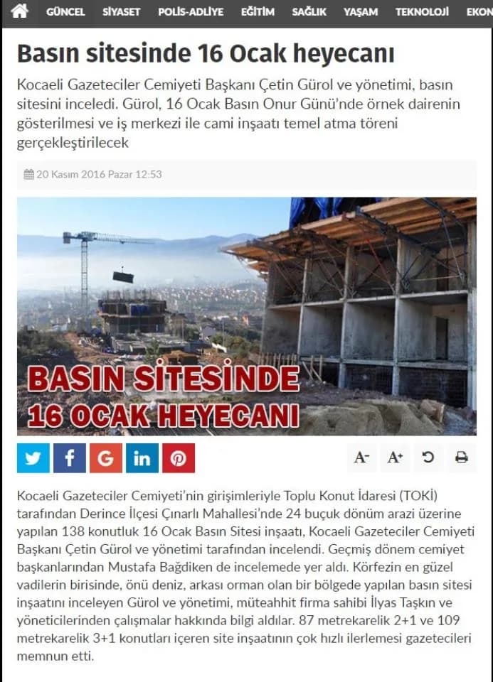 Basın Sitesinde 16 Ocak Heyecanı